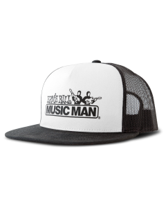 Black With White Ernie Ball Music Man Logo Hat