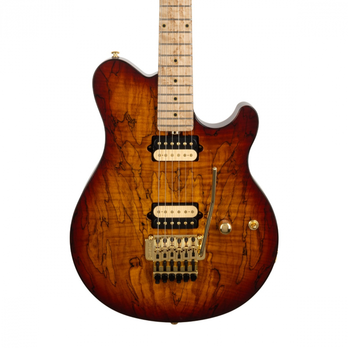 Ernie Ball Music Man Axis - Spalted Top with Burl Back Honey Burst