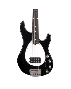 Sterling Bass - Black With Figured Roasted Maple Neck, Herring Bone Inlay